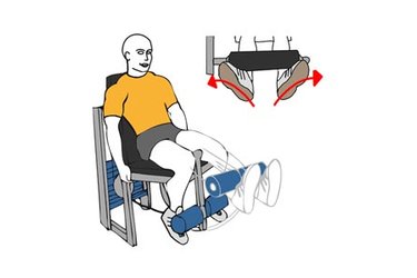 Seated machine leg extensions ( toes out) - Exercises routines