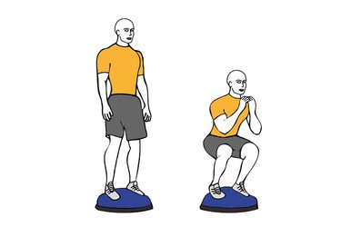 BOSU BALL HALF SQUATS - Exercises, workouts and routines