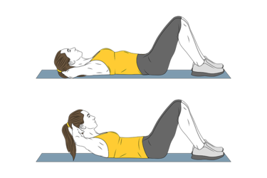 ABDOMINAL CRUNCH: HANDS BEHIND HEAD - Exercises routines