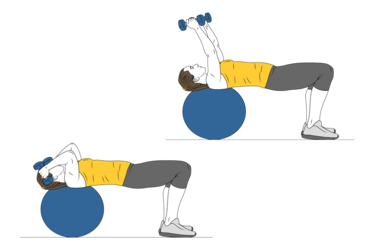 Exercise ball workout for chest and triceps