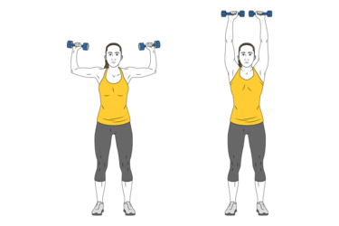Standing dumbbell shoulder press - Exercises routines
