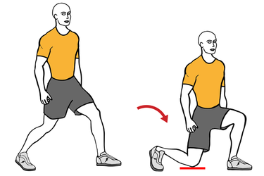 FRONT LUNGE KNEE TOUCHING FLOOR - Exercises routines