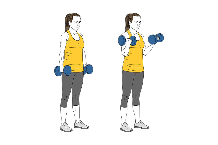 STANDING DUMBBELL BICEP CURLS