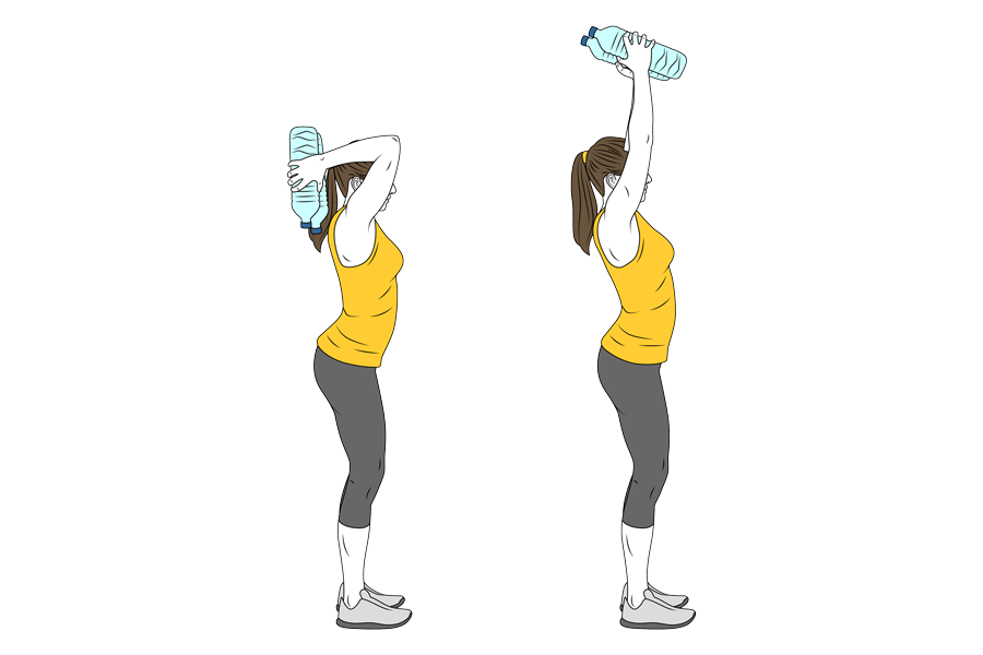 WATER BOTTLES TRICEP EXTENSION