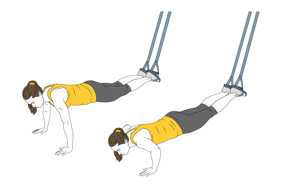 PUSH UP WITH FEET ON A TRX